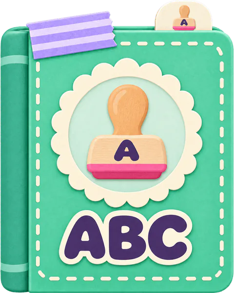 The ABC book: a mint cover with a letter stamp